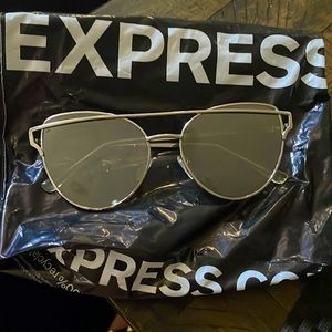 Express mirror tint sunglasses/silver - never worn